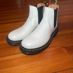 Doc Marten white booties.